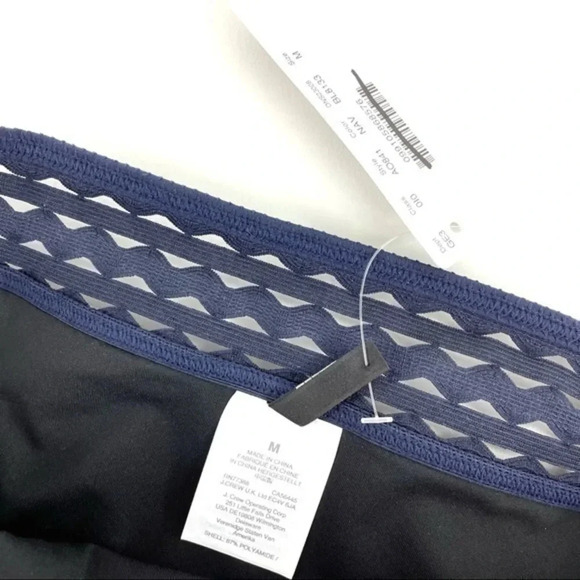 New J Crew Low Rider Pique Bikini Bottom Navy Blue - Picture 3 of 3
